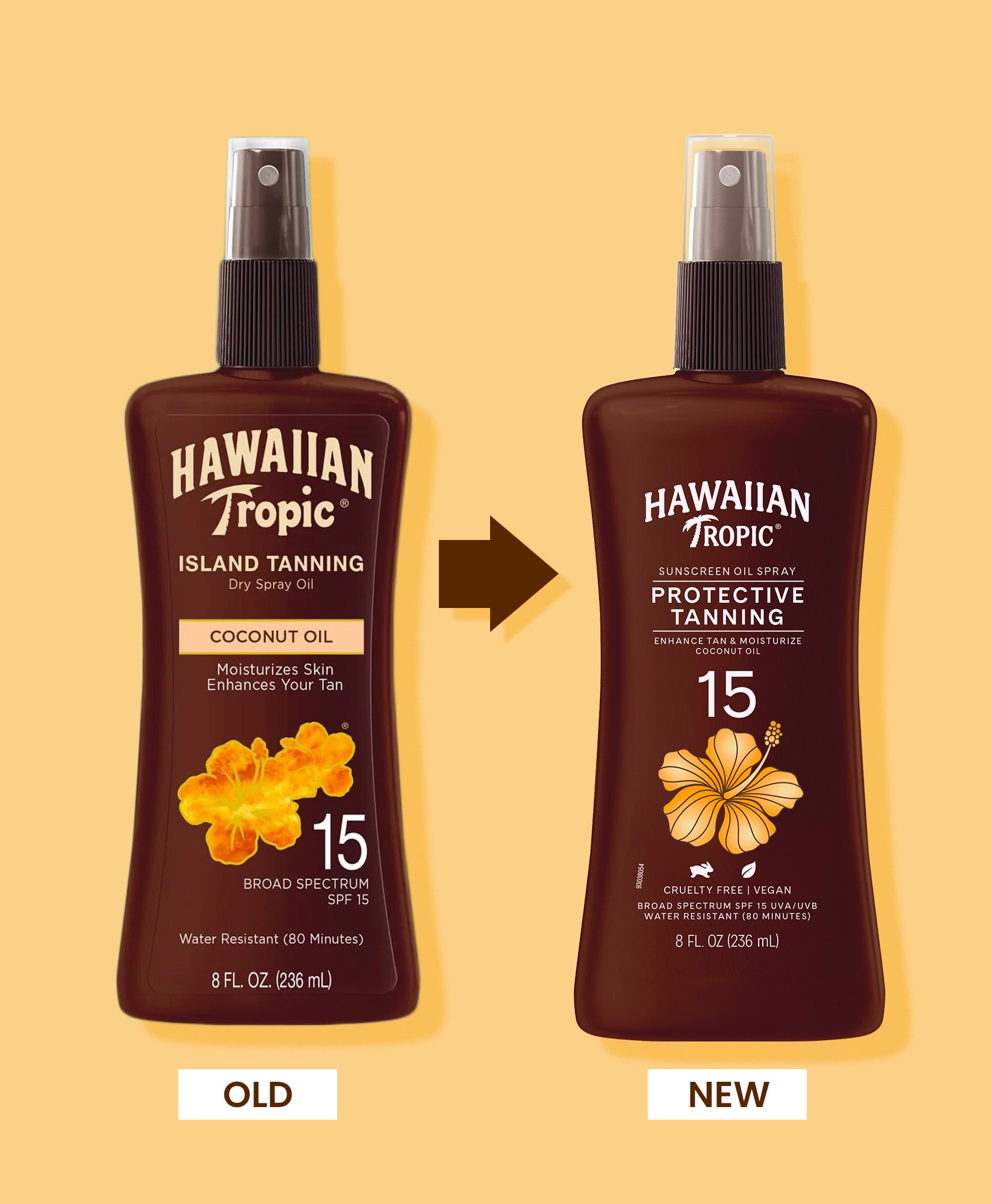 Hawaiian Tropic Protective Tanning Oil Pump Spray SPF 15 Hawaiian