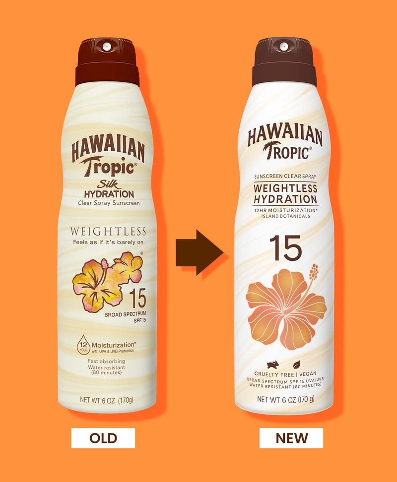 Hawaiian Tropic® Weightless Hydration Clear Spray SPF 15 - 2 Pack